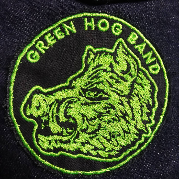 Band name patch Hog Head Green