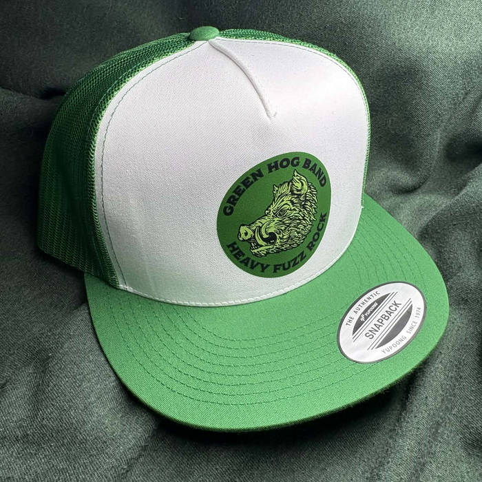 Green Hog Band logo mesh trucker hat